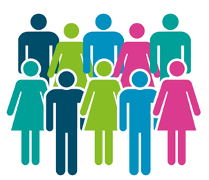 Infographic of a group of people.