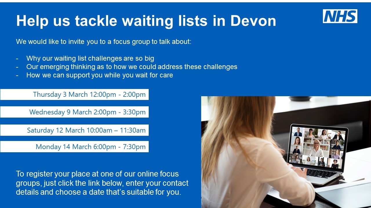 Help Tackle Waiting Lists in Devon Healthwatch Torbay